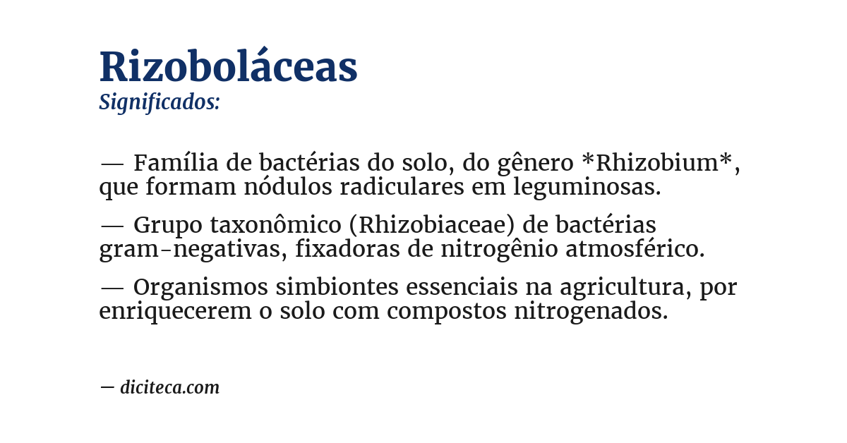 Significado de rizoboláceas