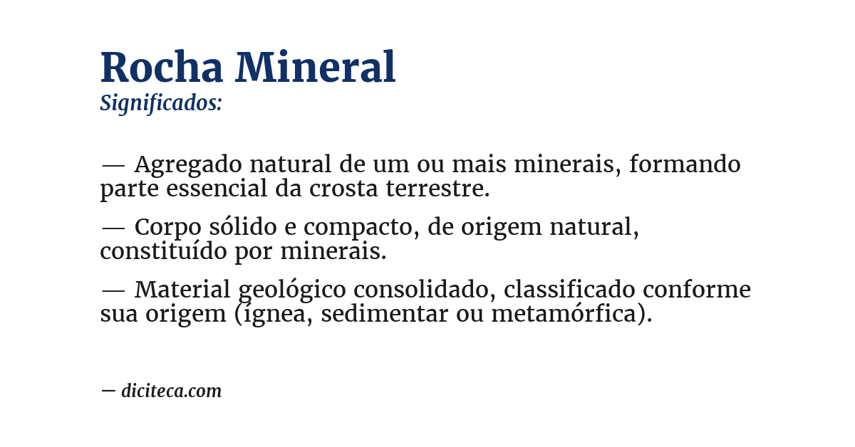 Significado de rocha mineral