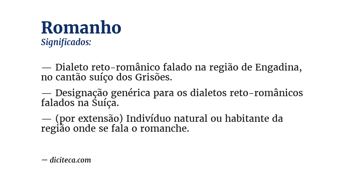 Significado de romanho