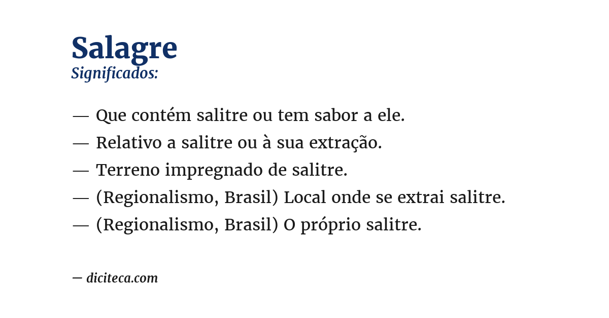 Significado de salagre