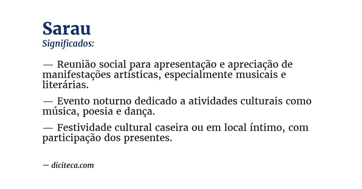 Significado de sarau