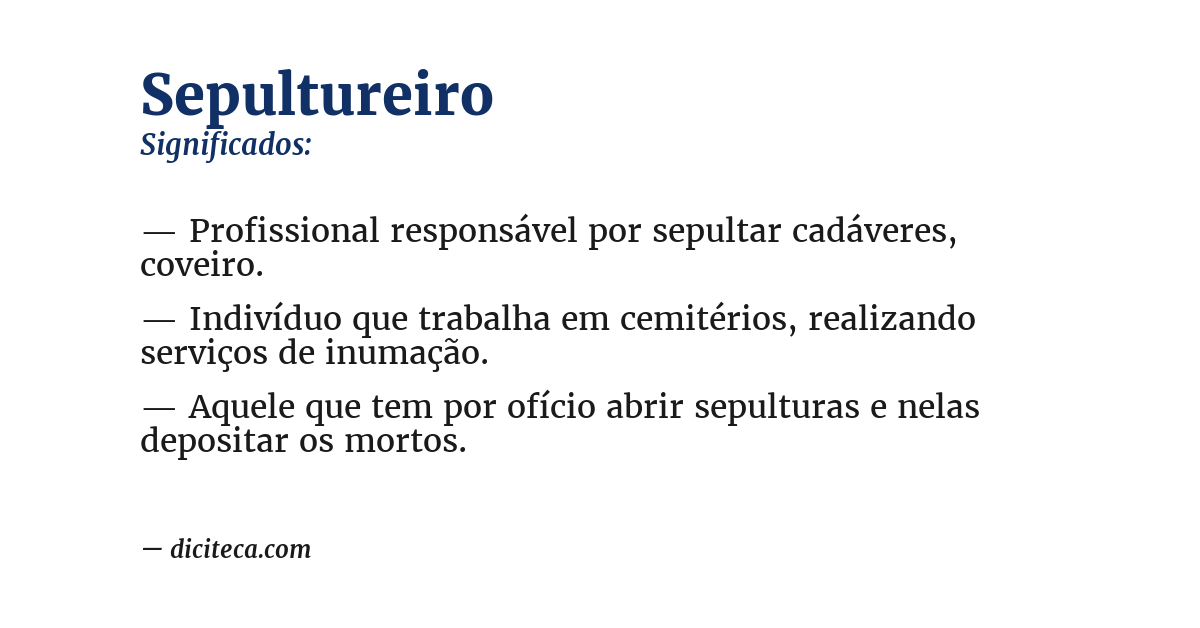 Significado de sepultureiro