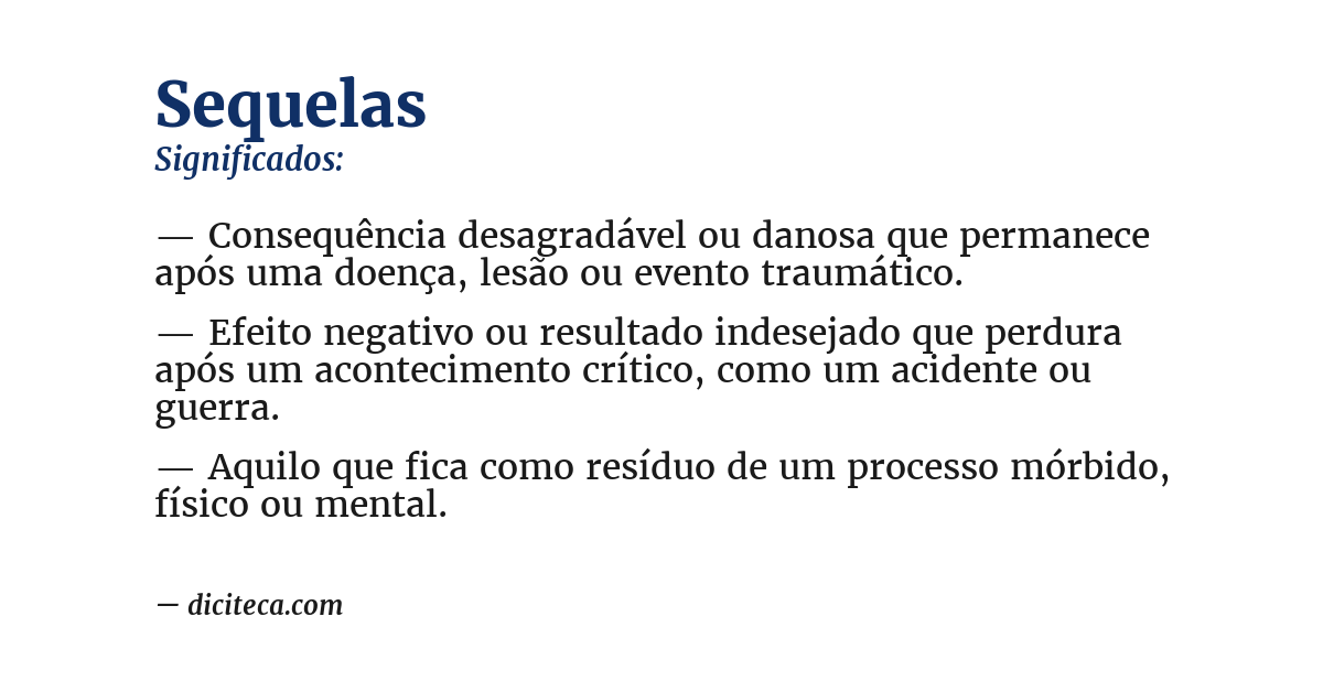 Significado de sequelas