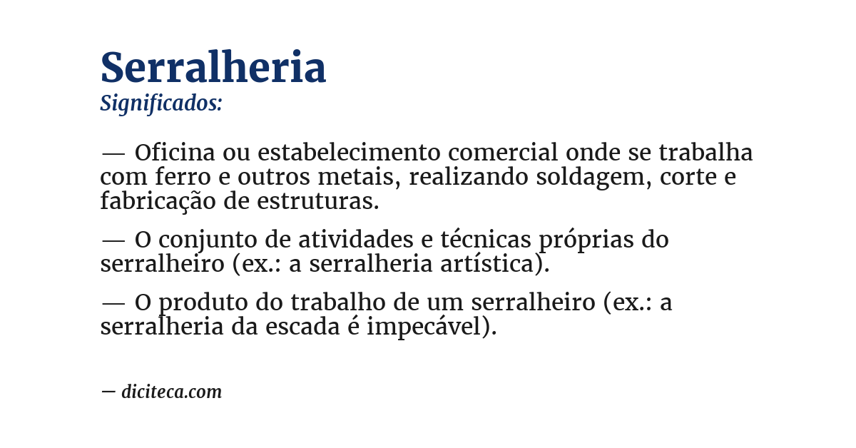 Significado de serralheria