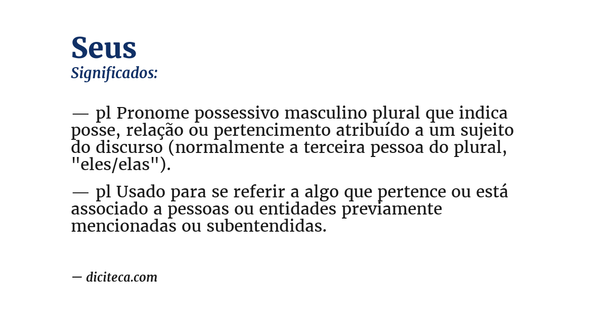 Significado de seus