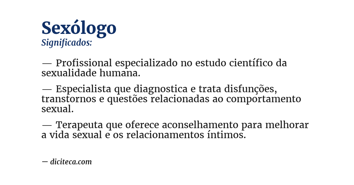 Significado de sexólogo