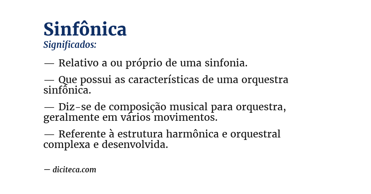 Significado de sinfônica