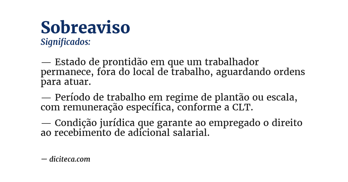 Significado de sobreaviso