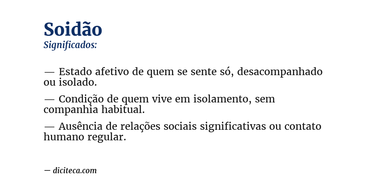 Significado de soidão