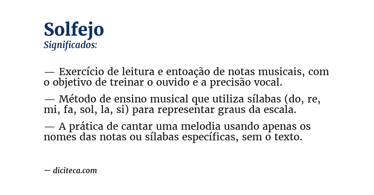 Significado de solfejo