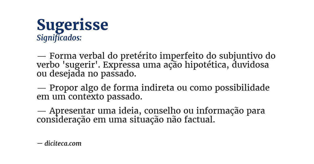 Significado de sugerisse