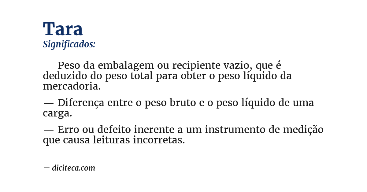 Significado de tara