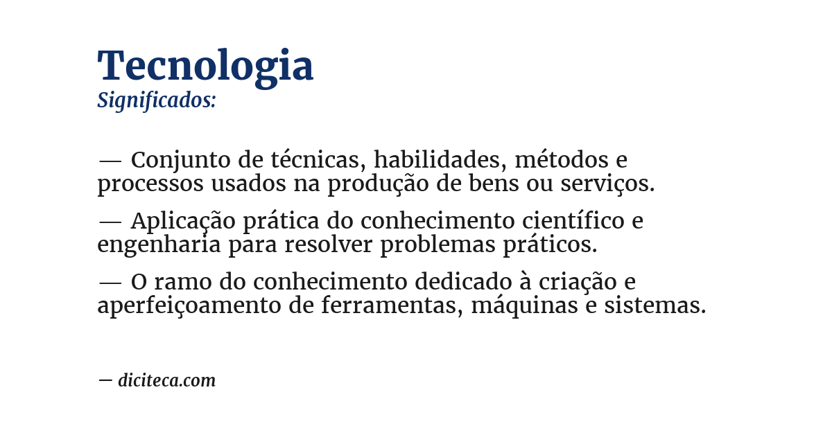 Significado de tecnologia