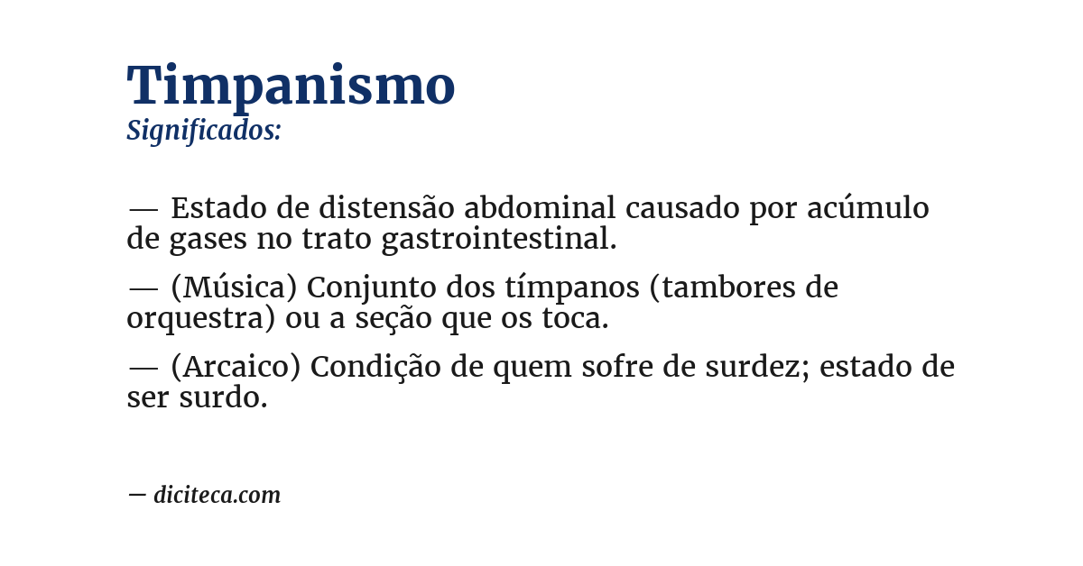 Significado de timpanismo
