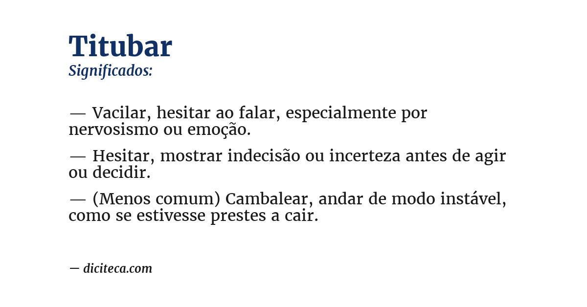 Significado de titubar