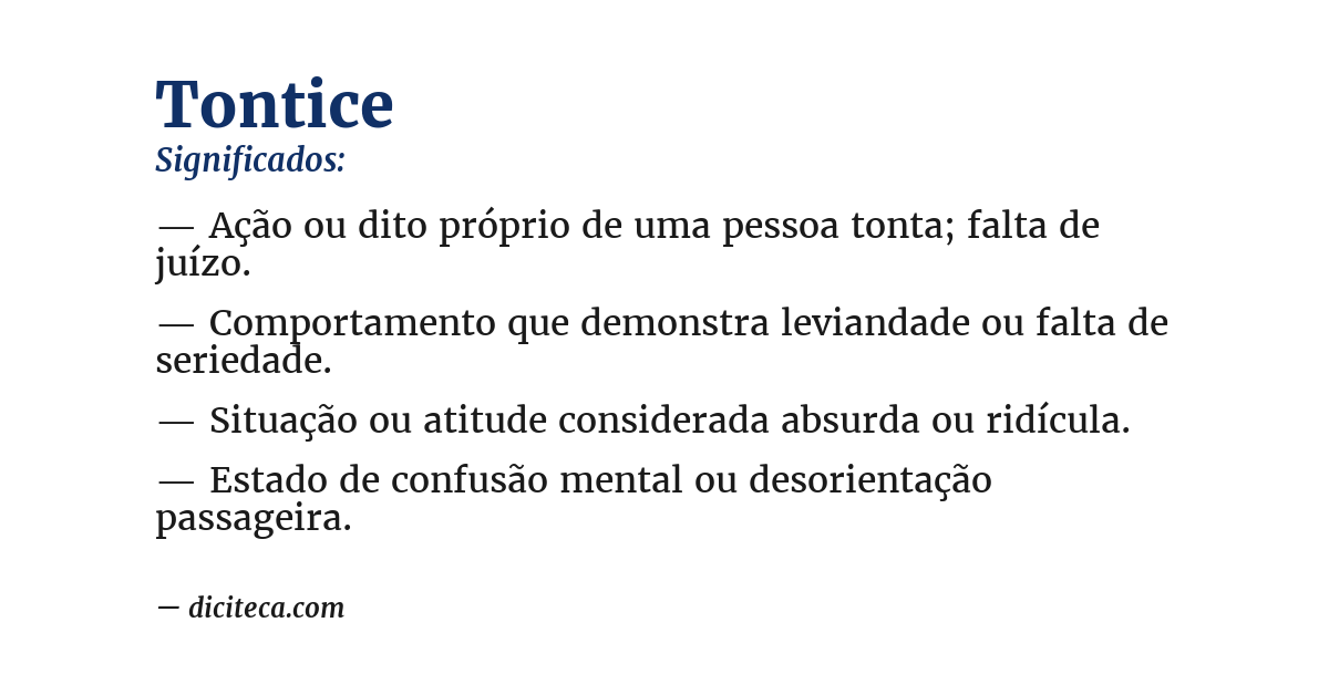 Significado de tontice