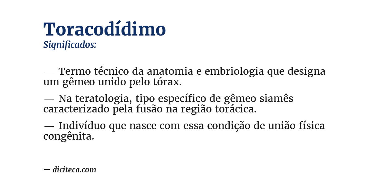 Significado de toracodídimo