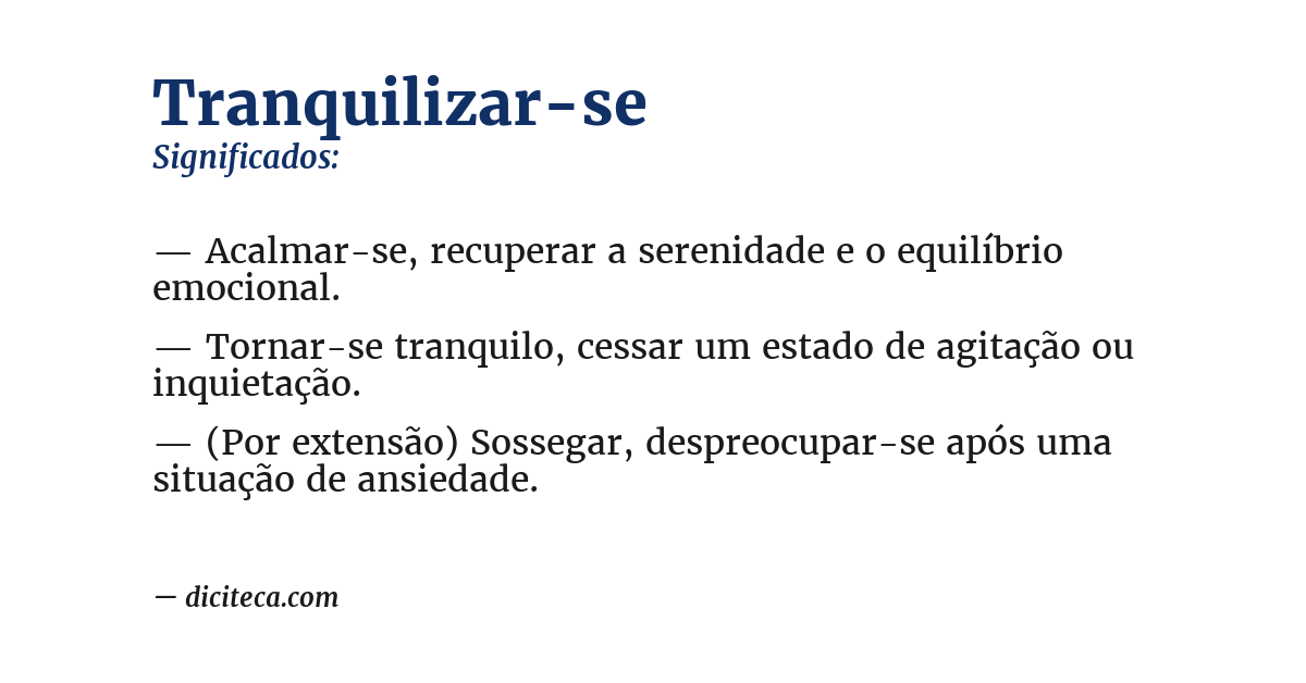 Significado de tranquilizar-se