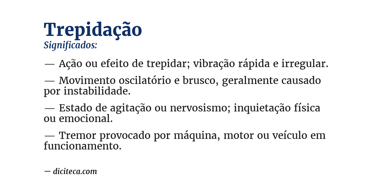 Significado de trepidação