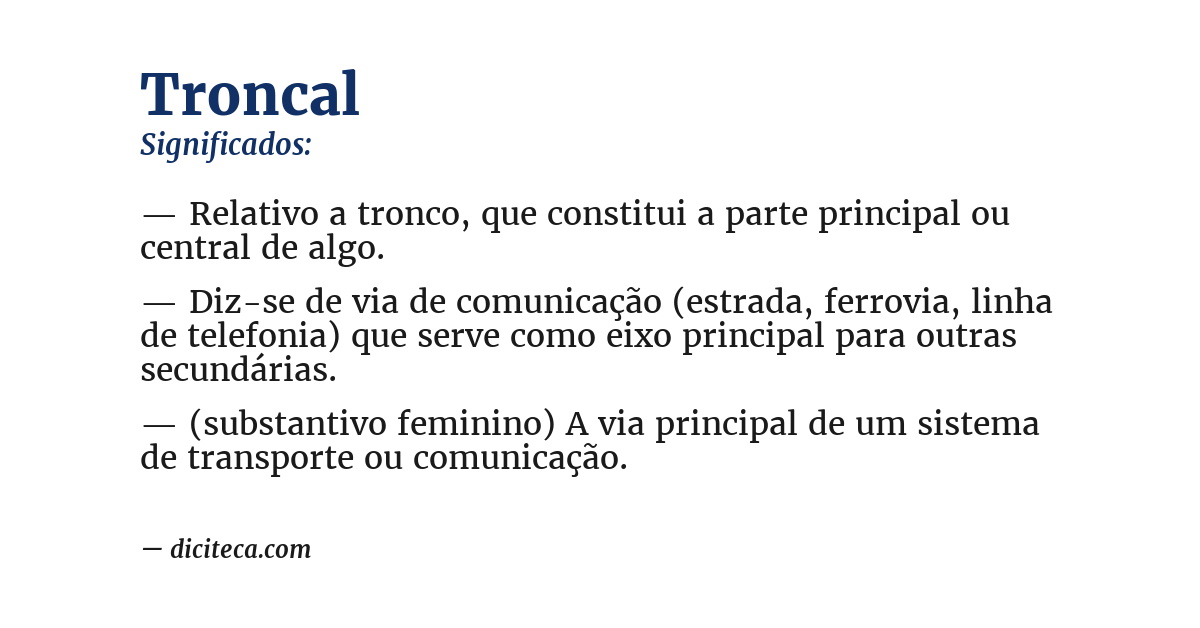 Significado de troncal