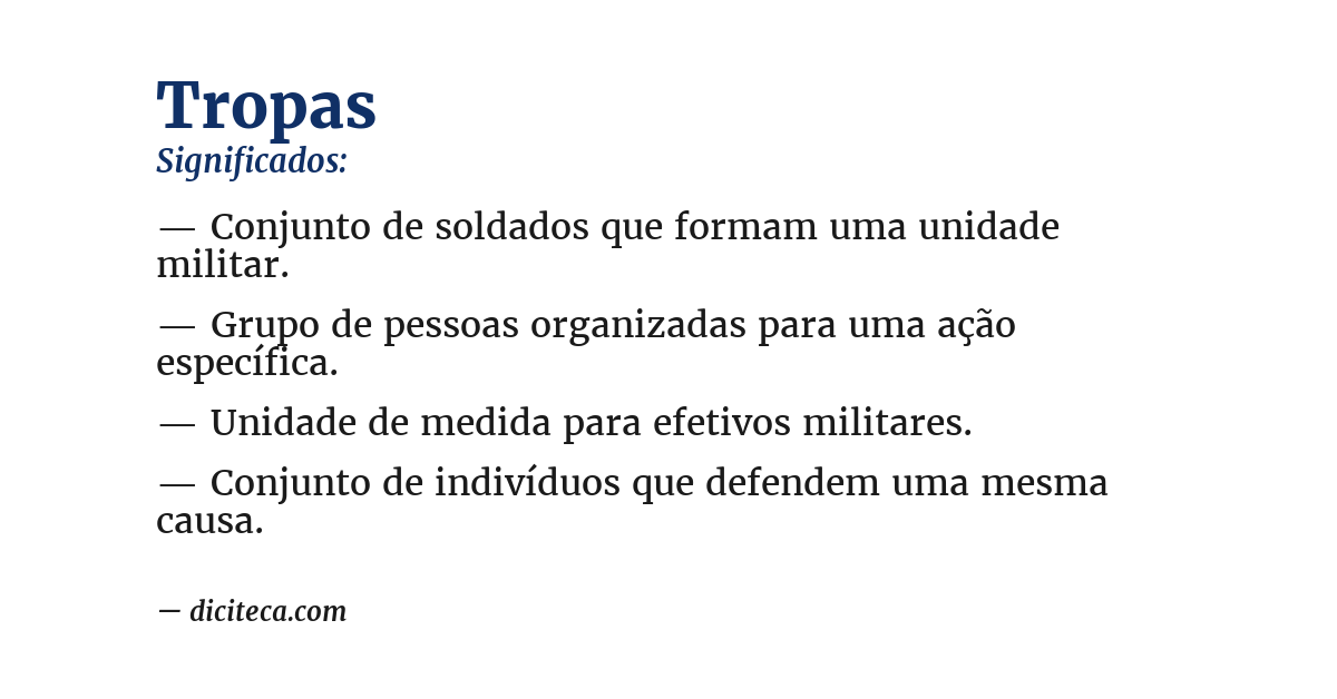 Significado de tropas