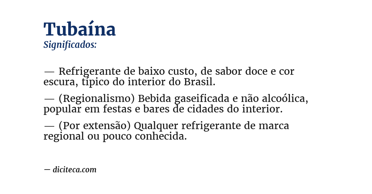 Significado de tubaína