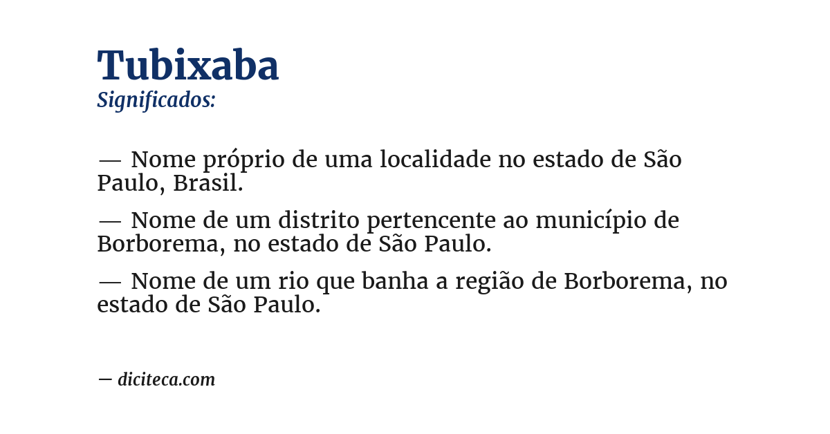 Significado de tubixaba