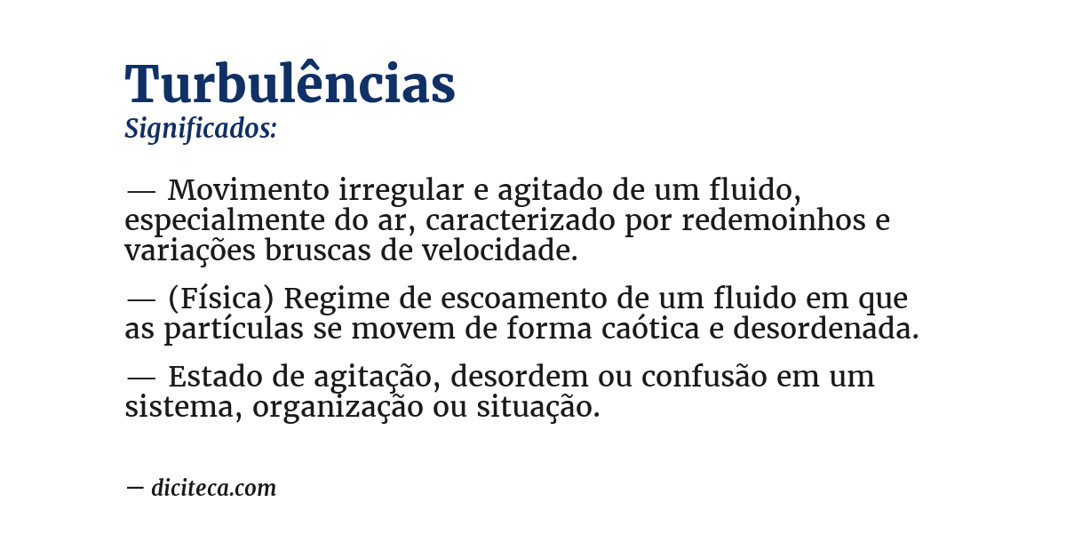 Significado de turbulências