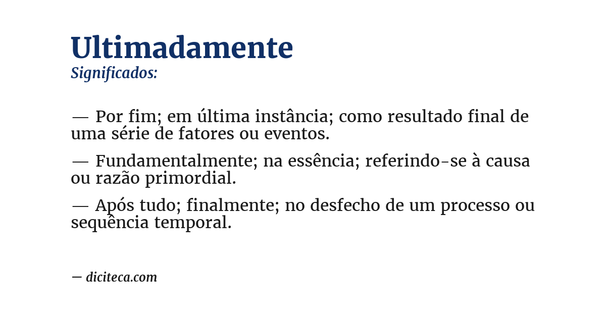 Significado de ultimadamente