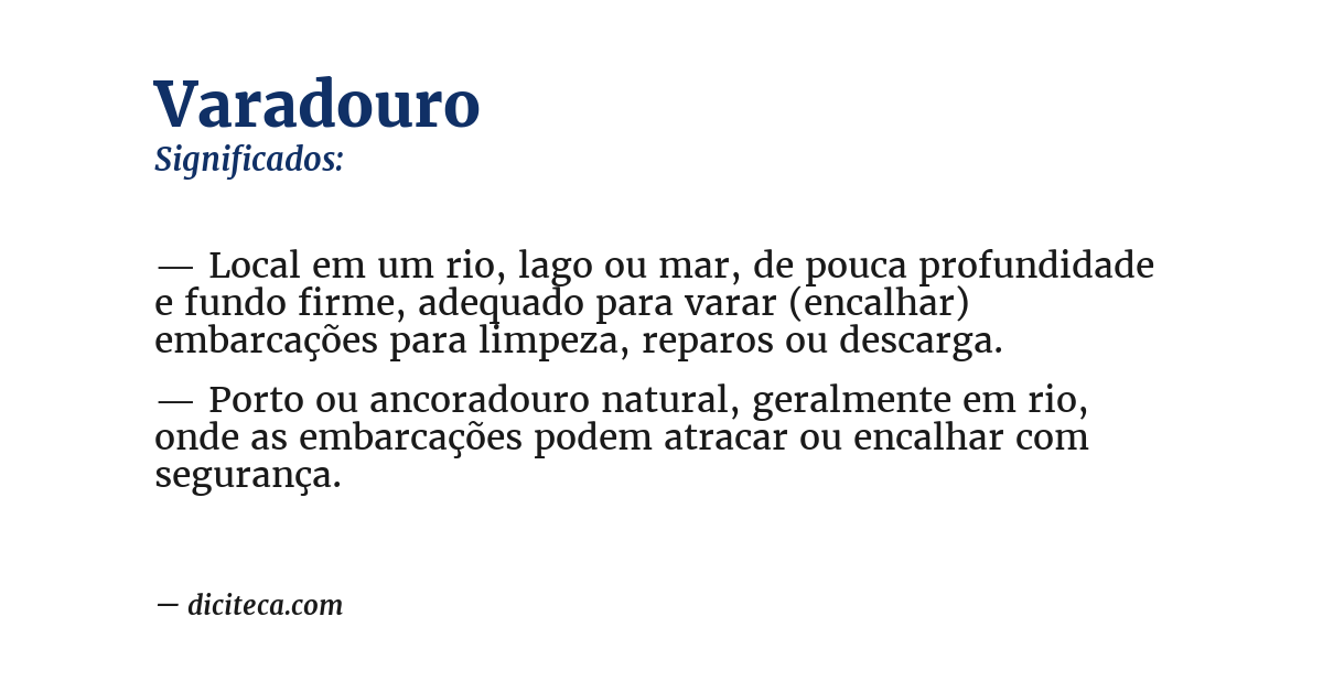 Significado de varadouro