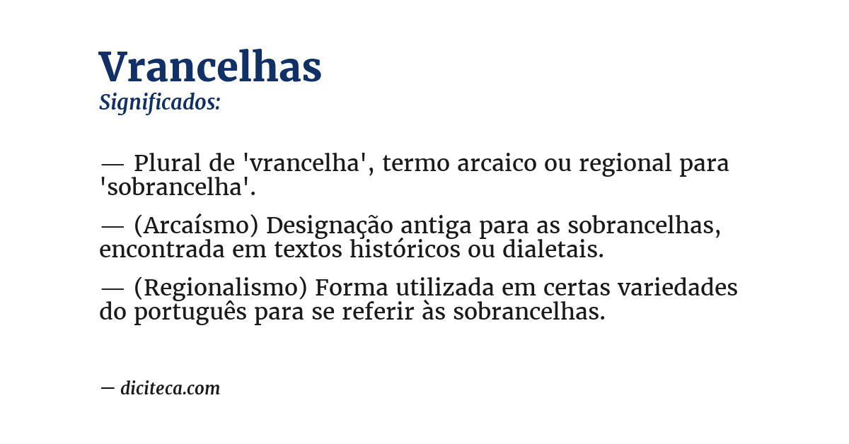 Significado de vrancelhas