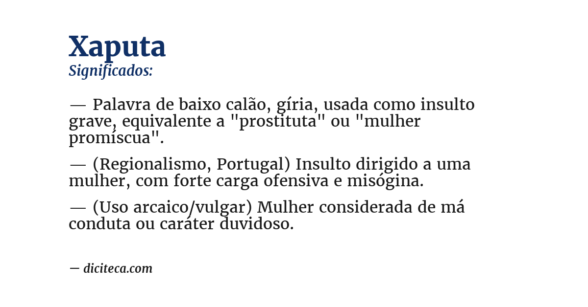 Significado de xaputa