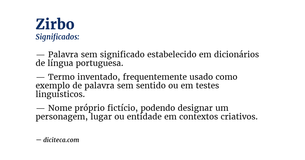 Significado de zirbo