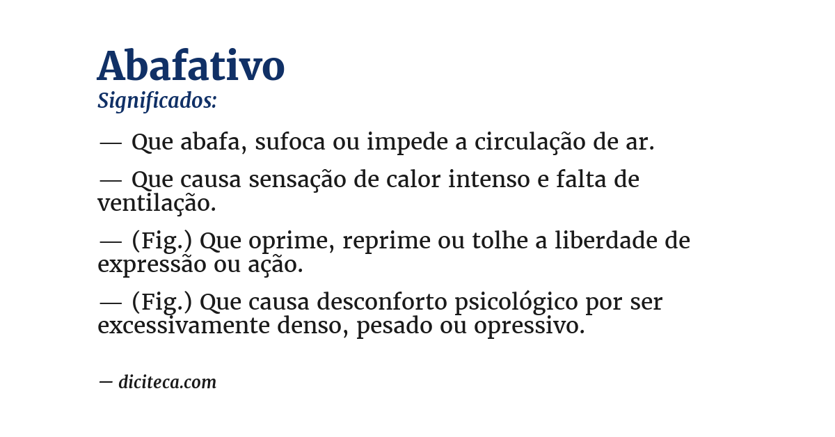 Significado de abafativo