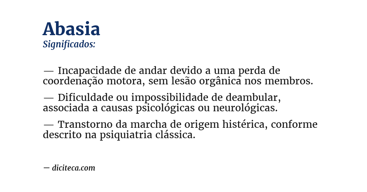 Significado de abasia