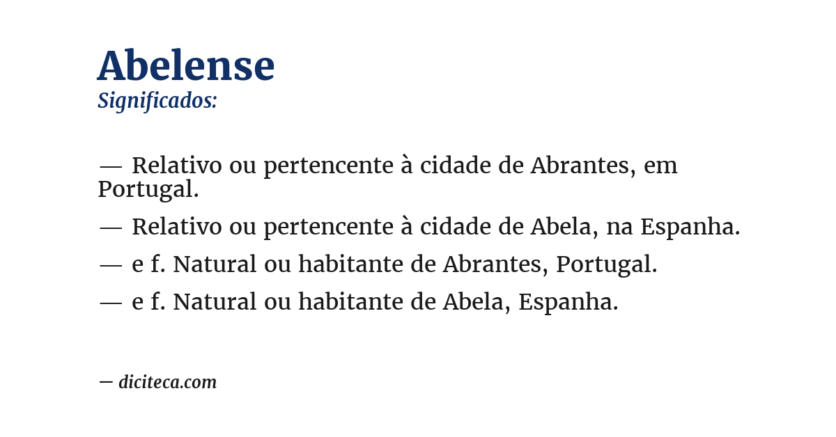 Significado de abelense