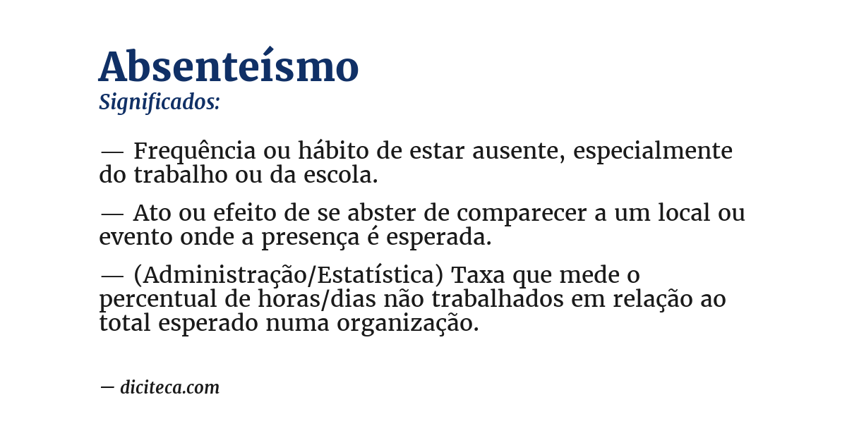 Significado de absenteísmo