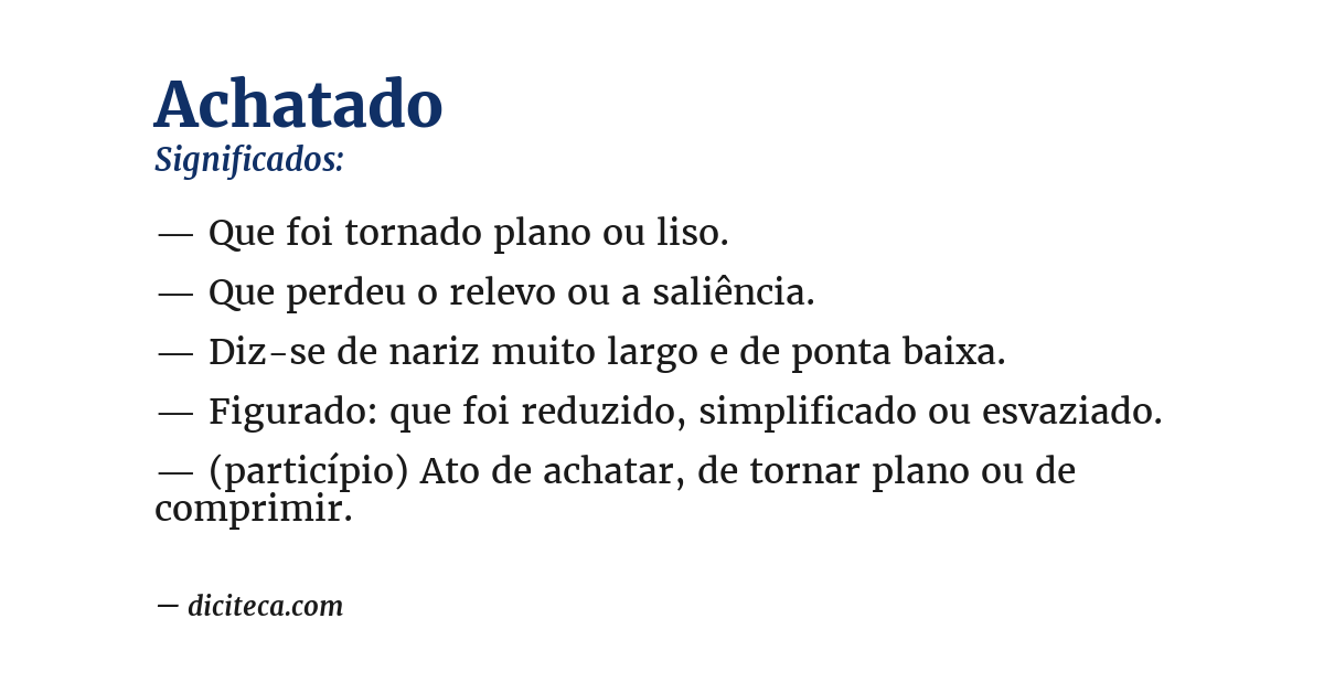 Significado de achatado