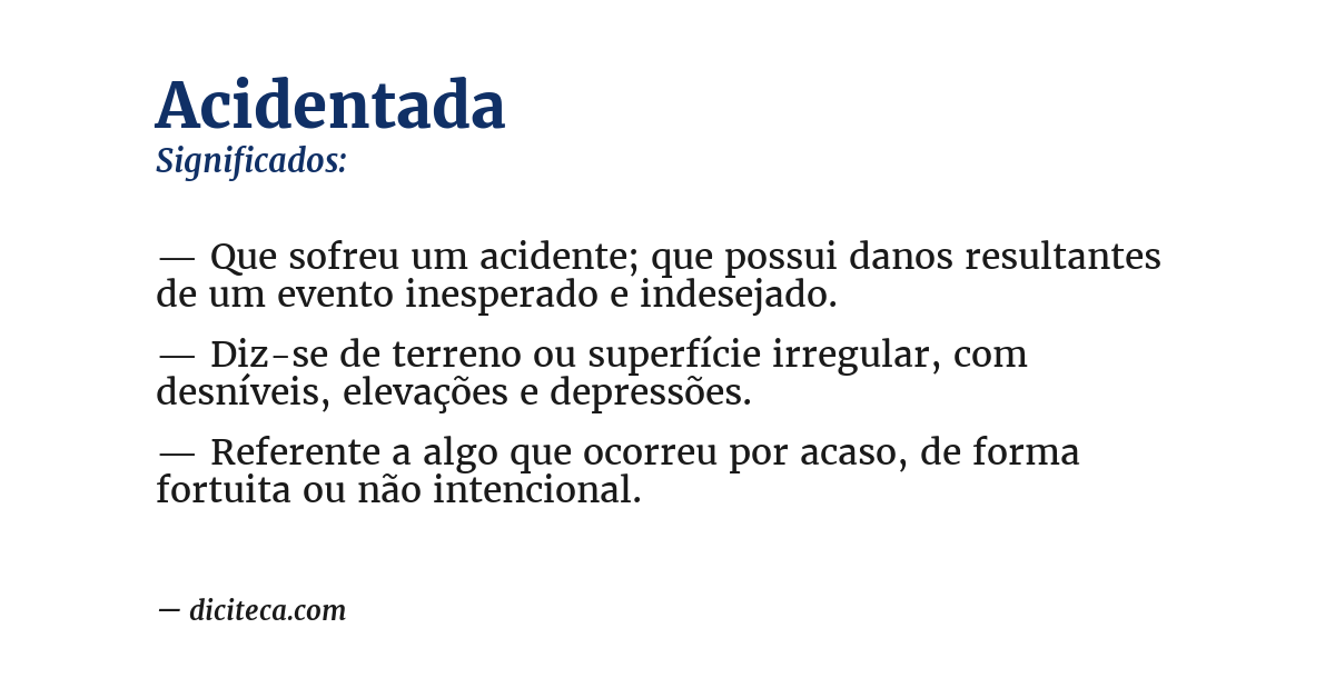 Significado de acidentada