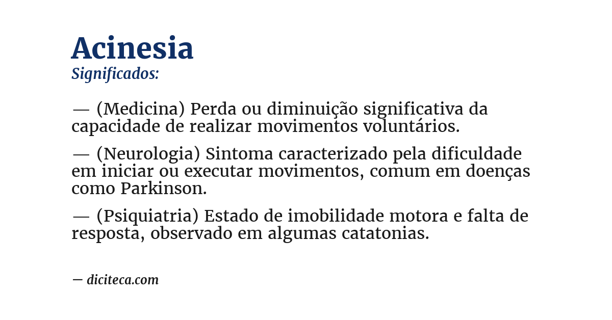 Significado de acinesia