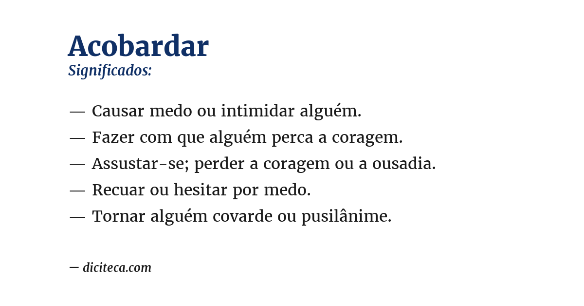 Significado de acobardar