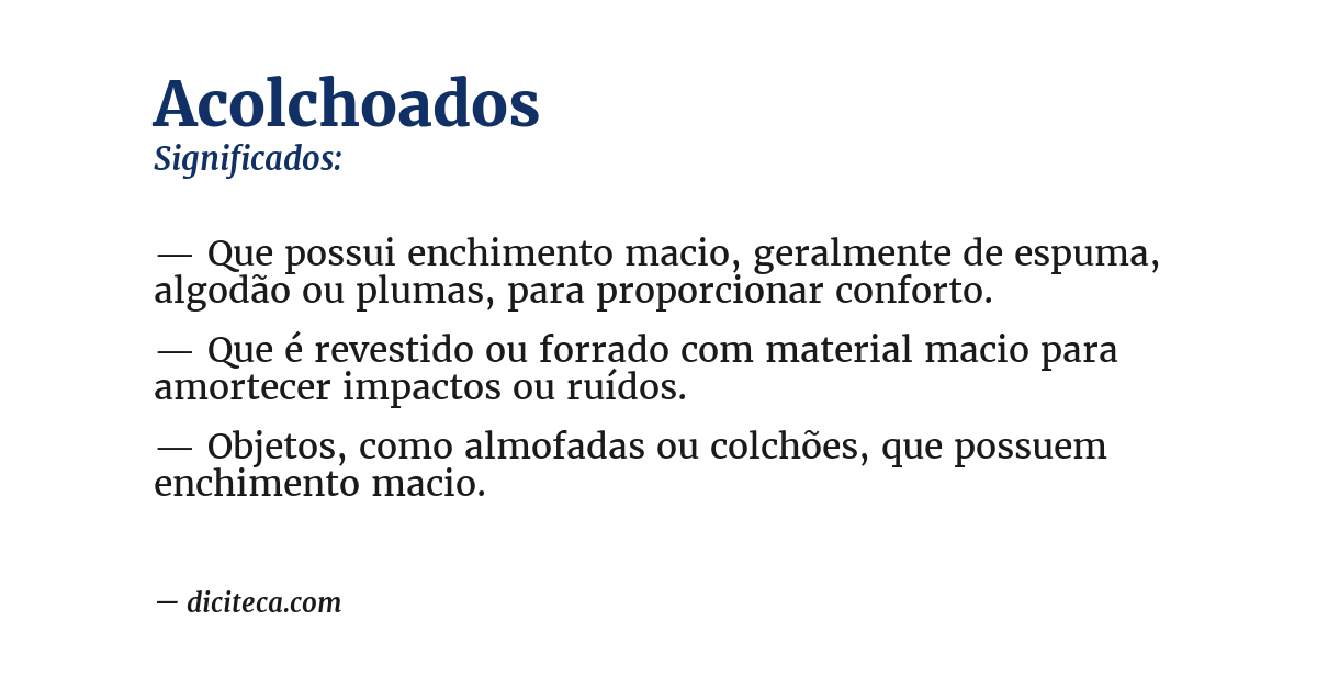 Significado de acolchoados