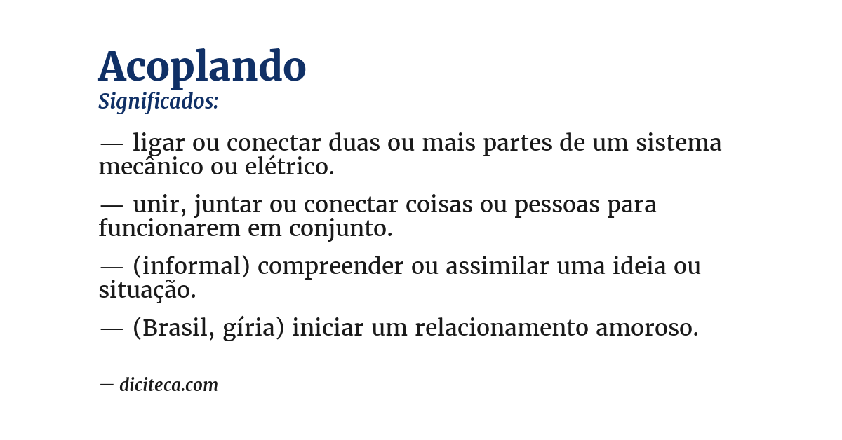 Significado de acoplando