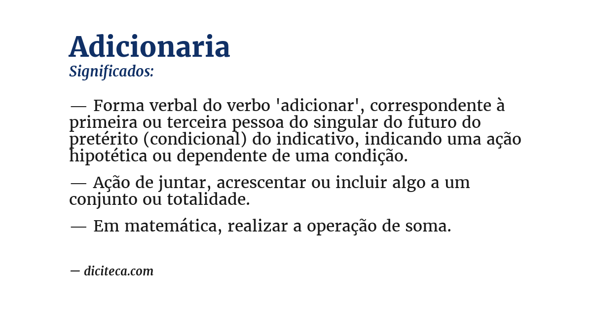 Significado de adicionaria