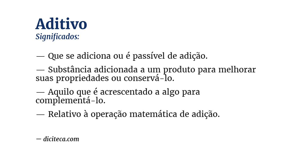 Significado de aditivo
