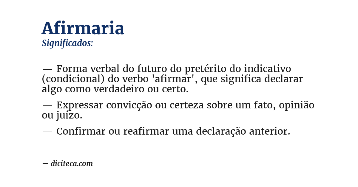 Significado de afirmaria