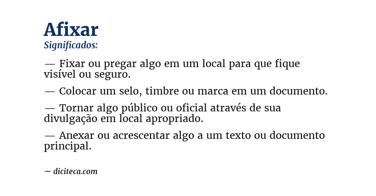 Significado de afixar