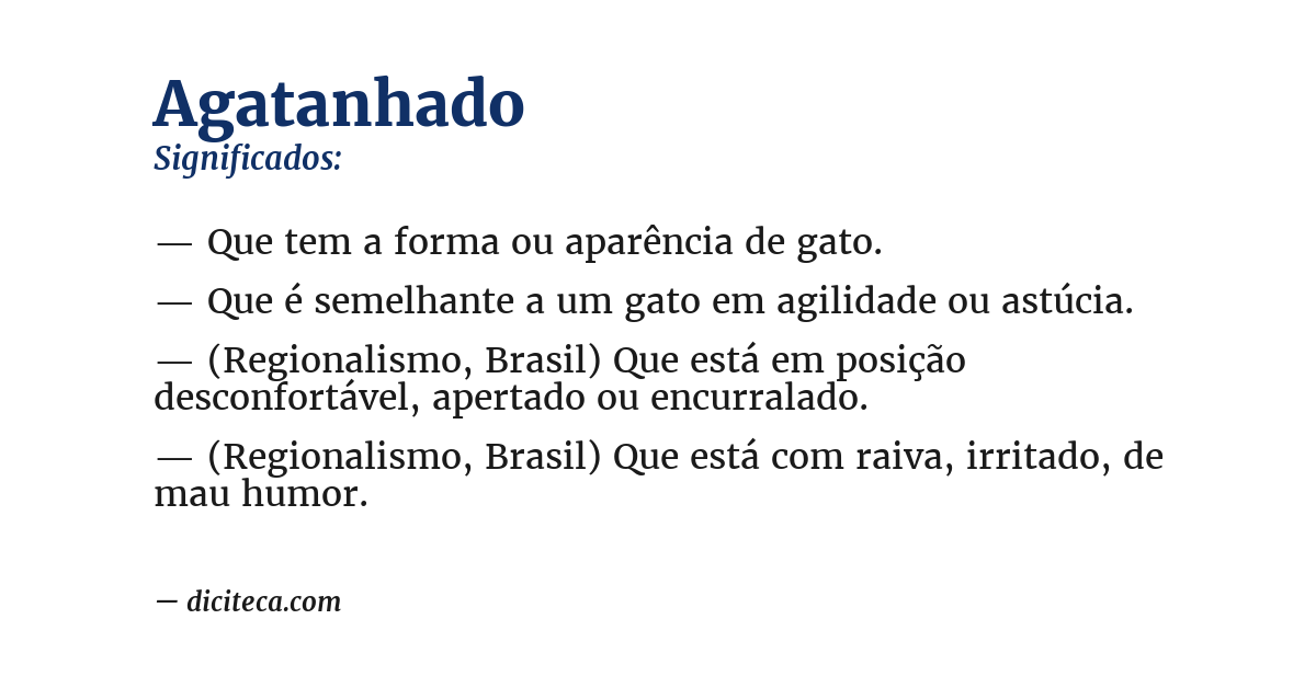 Significado de agatanhado