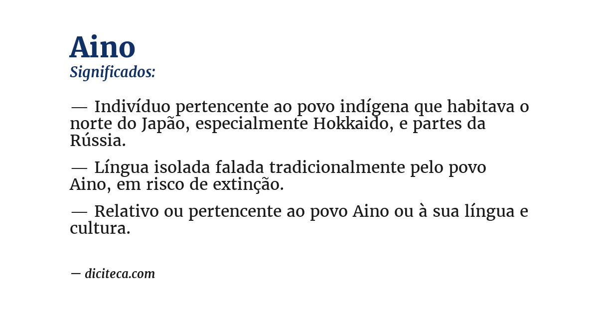 Significado de aino