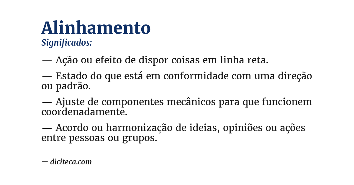 Significado de alinhamento